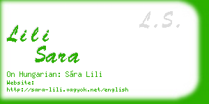 lili sara business card
